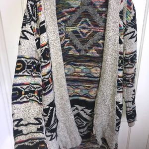 Rainbow design Long open sweater